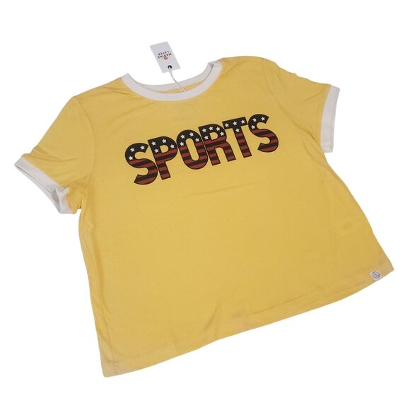 Re- Spun by Marine Layer womens tee shirt Sz small yellow graphic short sleeve - Picture 2 of 12